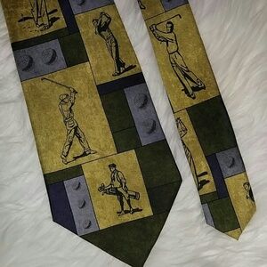 Vintage Golfers Silk Golf Tie 57"